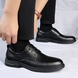 Dress Shoes Korean Version Men Casual Leather Antislip Wearable Comfort Office Formal Business Wedding Party Driving 230814