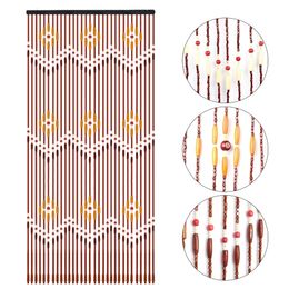 Curtain Beads for Doorway Living Room Bedroom Bathroom Partition Wood Bamboo Handmade String Wave Fringe Door Home Decor 230815