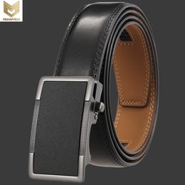 Other Fashion Accessories Belts Men's Good Leather Belt Business Formal Real Cowhide Ratchet High Quality Metal Automatic Buckle 230814