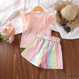 Clothing Sets Girls Clothes Sets Summer Children's Clothing T-shirts Shorts 2pcs Party Suit For Baby Girl 3-7 Years Costume Kids Outfits 2023 R230815