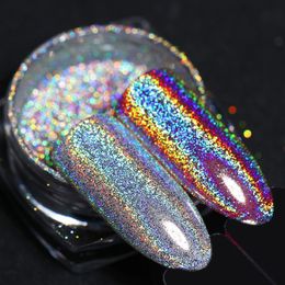 Nail Glitter 1Box Powder Silver Black Chrome Mirror Effect Shinning Pigment Dust Manicure Accessories 230814