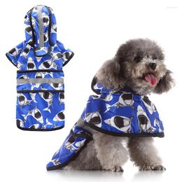 Dog Apparel Hoodied Raincoat Clothes Reflective Stripe Waterproof Coat For Dogs Cloak Small Cat Chihuahua Teddy Jumpsuit