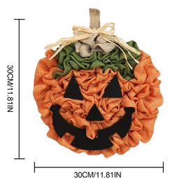 Other Event Party Supplies Handmade Woven Pumpkin Wreath Halloween Decor Pendant Ornaments for Gardent Fence Front Door Hanging For Home 30x30cm 230815