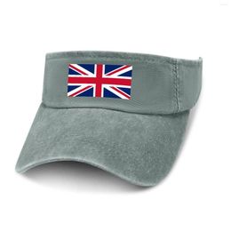 Berets Britain Flag Sun Visor Leaky Top Cowboy Hats Mens Womens Customize Cap Sports Baseball Tennis Golf Caps Empty Open Hat