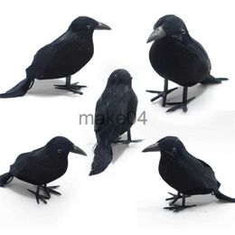 Novelty Items Small Simulation Fake Bird Realistic Halloween Black Crow Model Home Decoration Animal Scary Toys Eyecatching Lightweight J230815