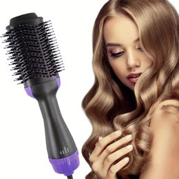 3-in-1 One Step Hair Dryer Hot Air Brush Hair Straightener Comb Hair Curling Brush DIY Ceramic Coating Hair Dryer Brush