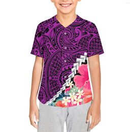 Men's Casual Shirts Polynesian Tribal Fijian Totem Tattoo Fiji Prints Kids Baseball Jersey Boys T-Shirt Trendy Hip Hop Girls Short Sleeve