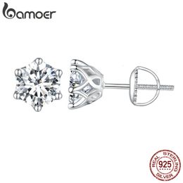 Stud Stud Earrings D Color Brilliant Round Cut Lab Created Diamond 925 Silver Earrings Gold Plated for Women 230814