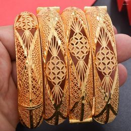 Bangle 4pcs/set For Women Jewellery Catier 24K Gold Plated African Fashion Ethiopian Bracelet