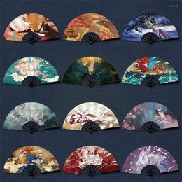 Decorative Figurines Chinese Style Folding Hand Held Fan Classic Of Mountains Outdoor Seas Domineering And Summer Pattern Portable F0R9