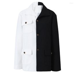 Women's Suits SuperAen 2023 Autumn And Winter Fashion Coat Contrast Wool Women Blazers Jackets