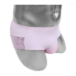 Underpants Floral Lace Sissy Briefs Lingerie Convex Bulge Penis Pouch Sexy Mens Panties Underwear Erotic Adult Costume Softy Fashion