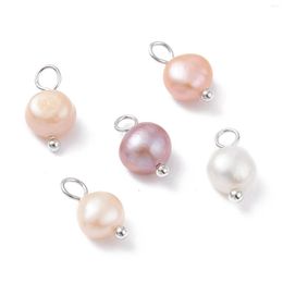 Charms 1 Pack Natural Cultured Freshwater Pearl With Golden/Platinum Colour Ball Head Pin For Earring Necklace DIY Jewellery Making