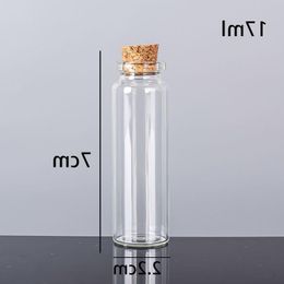 17ML 22X70X125MM Small Mini Clear Glass bottles Jars with Cork Stoppers/ Message Weddings Wish Jewellery Party Favours Mrpvw
