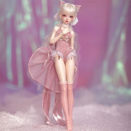 Dolls JOYBJD Heardind bjd Ball Jointed Doll 14 MSD Pink Forest Fairy Rabbit Resin gift of Girls Fantasy Angel 230815