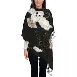 Scarves Luxury Owl Flight Tote Bag Tassel Scarf Women Winter Fall Warm Shawl Wrap Lady Witch Magic Scarves 230815