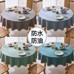 Table Cloth Waterproof Oil Resistant Scald And Washable Tablecloth For Round Dining Fabric Art