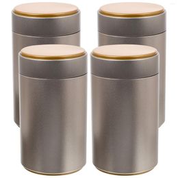 Garrafas de armazenamento 4 PCs Metal Gift Jar Tea Recipientes portáteis Placa de lata Lasca doméstica doméstico