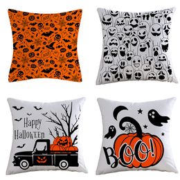 Other Event Party Supplies Happy Halloween Trick or Treat Cute Ghost Child Pillowcase Pumpkin Bat Wizard Throw Cushion Cover Decor 45x45cm 230814