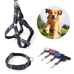 Dog Collars Comfortable Harness Vest Collar Outdoor Breathable Durable Harnesses And Leashes Set For Puppy Medium Large Dogs