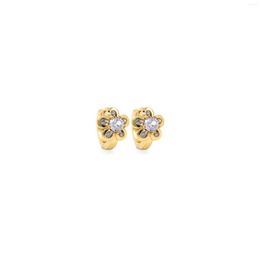 Dangle Earrings Flower Zircon Hoop For Women Gold Plated Geometric Romantic Trend Luxury Wedding Jewellery