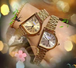 Iced Out Special Shape Roman Tank Dial Watch Women Top Fashion Hip Hop Stainless Steel Quartz Movement Business rose gold silver Analog Casual Watches Montre De Luxe