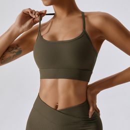 Yoga Outfit Gym Sports Bra For Women Push Up Crop Top Clothing Sticky Outdoors Run Fitness Train Threaded Sexy Sportswear Woman