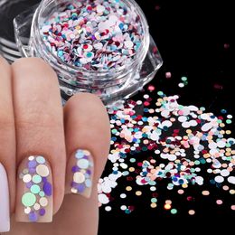 Nail Glitter Bubble Art Sequins Circle Dot Flake Shiny Powder Mixed Confetti Round Shape Spangles Manicure Paillettes GLYXP 230814