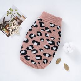 Dog Apparel Pet Sweater Knitted Bulldog Chihuahua Clothes Cute Winter Autumn Warm Soft Dog Cat Crochet Waistcoat Fashion Leopard Print 230815