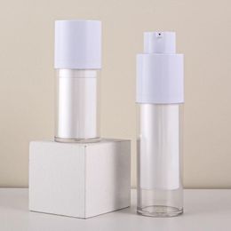 double wall 30ml 50ml airless cosmetic serum bottle 15ml acrylic cylinder white matte Dbstf