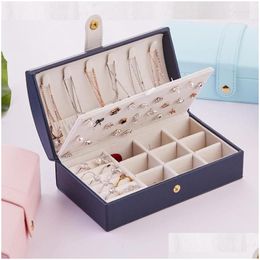 Jewellery Pouches Bags Pouches Storage Box Portable Simple Jewlery Small Earrings Necklace Ring Ear Stud Showcase Stand Holder Drop D Dhskw