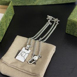 Designer Pendant Necklaces Double Letter G Logo Chains Necklaces Luxury Women Fashion Jewelry Metal GGity silvery Necklace Gift 845