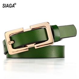 Belts Ladies Soft Genuine Leather Belts Girls Gold Buckles Metal Female Retro Thin Belt for Women Jeans 1.5cm Wide LDFC004 230814