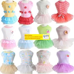 XXS Dog Dress Dog Lace Skirt Cat Apparel Summer Puppy Outfits Tiny Dog Clothes Sleeveless Princess Dresses for Kitten Chihuahua Teacup LL