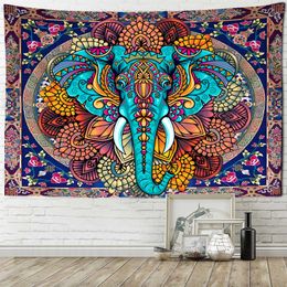 Tapestries Flower-Shaped Tapestry Wall Hanging Elephant Style Hippie Artist Home Decor