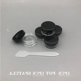 5 Gram Plastic Pot Jars 5 ML Jar Cosmetic Containers Sample Empty Container Clear Plastic Refillable Containers Screw Cap Lids W/ Spatu Urll