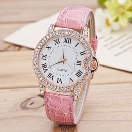 Wristwatches High Quality Ladies Watches Fashion Geneva Women Watch Leather Band Stainless Steel Quartz Analogue Wrist Top Gift