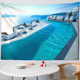 Tapestries Beautiful Natural Forest Printed Large Wall Tapestry Sea View Hippie Wall Hanging Wall Tapestries Wall Decor R230815