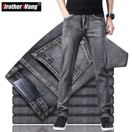 Men s Jeans Classic Style Summer Thin Grey Business Fashion High Quality Stretch Denim Straight Pants Male Brand Trousers 230814