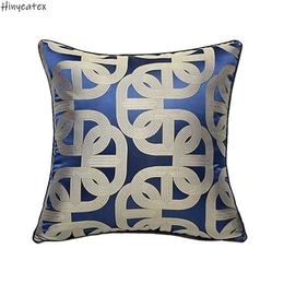 Pillow Case Deluxe Contemporary Geometric Blue Ellipse Sofa Chair Designer Throw Cushion Cover Decorative Square Home Pillow Case 45 x 45cm 230814