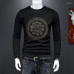 Men's Hoodies 2023 Rhinestones Pullover Sweatshirts Men Style Fashion Casual Streetwear Male