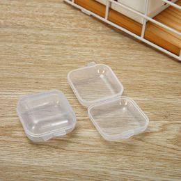 Plastic Beads Storage Containers Mini Clear Square Box Empty Case with Lid for Earplugs Jewelry Hardware or Any Other Small Craft Isvqp