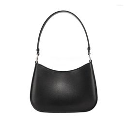 Evening Bags 2023 Genuine Leather Underarm For Women Luxury Designer Handbags Cowskin Female Shoulder Bag Simple Casual Totes Black