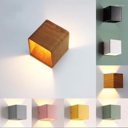 Wall Lamps Wood Grain Led Lamp 10 8cm 5W Mordern Mounted Lights Aluminium Sconce Up Down Light Bedroom