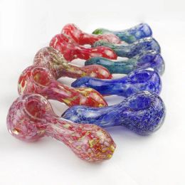 New Arrival Pink Blue Smoking Pyrex Oil Burner Pipes Spoon Glass Pipe Hand Smoke Tobacco Dry Herb In Stock LL