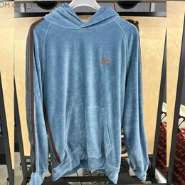 Men's Hoodies Sweatshirts 23ss new velvet GE needle hoodie with high-quality embroidered butterfly side webbing needle suitable for women Z230815