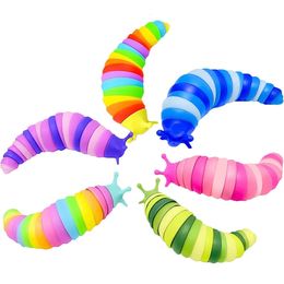 Halloween Toys 6PCS Fidget Slug Sensory Stress Relief ADHD Exercise Wrist Strength Party Favors for Autism Adults Kids 230815