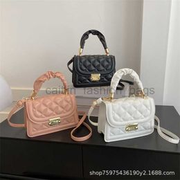 2023 New Simple Korean Women's Lingge Embroidered Thread Lock Buckle Portable Fashion Small Square Single Crossbody caitlin_fashion_bags