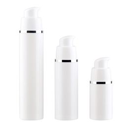 15 30 50ML Empty refillable white high-grade airless vacuum pump bottle Plastic cream lotion Container Tube Travel Size Ctwsm