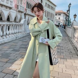 Women's Trench Coats Spring Fall 2023 Coat Women Fashion Single-Breasted Windproof Belt Outwear Fried Street Long Windbreaker Jacket Madam